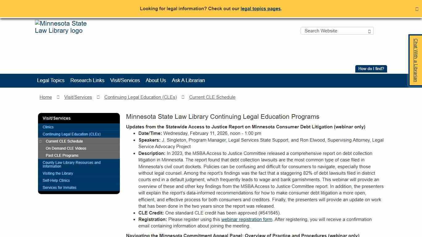 Continuing Legal Education / Minnesota State Law Library