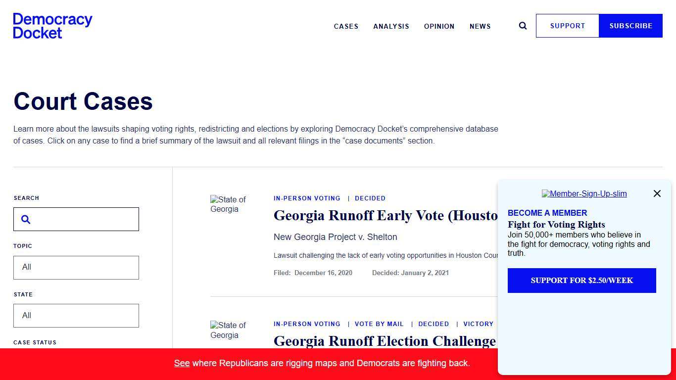 Court Cases - Page 3 of 4 - Democracy Docket